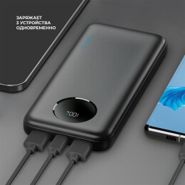 Deppa Внешний АКБ NRG Turbo V4 10000 мА-ч, дисплей, черный, Deppa