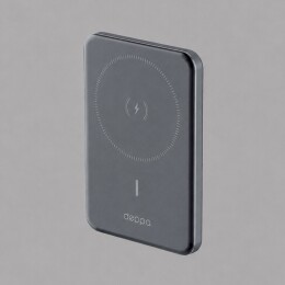 Deppa Внешний АКБ NRG MageSafe Alum 5000 мА-ч, 15Вт QI, серый, Deppa