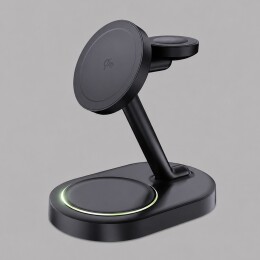 Deppa Беспроводная зарядная станция 3 в 1 MagSafe QI2 NEO Galaxy, черная, Deppa