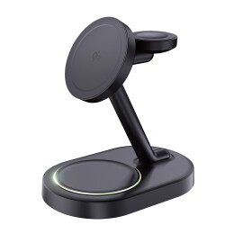 Deppa Беспроводная зарядная станция 3 в 1 MagSafe QI2 NEO Galaxy, черная, Deppa