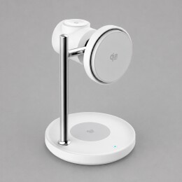 Deppa Беспроводная зарядная станция 3 в 1 QI2.2 Max Power, Белая, Deppa