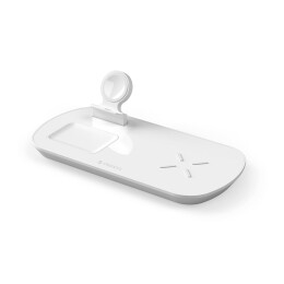 Deppa Зарядная станция 3 в 1: iPhone, Apple Watch, Airpods, беспроводная, 17,5 Вт, белая, Deppa