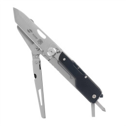 Stinger Мультитул Stinger, 105 х 26 мм, 6 функций, нержавеющая сталь/АБС-пластик, серебристый/черный, в комплекте нейлоновый чехол, в картонной коробке