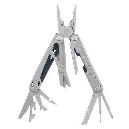 Stinger Мультитул Stinger, 105 х 38 мм, 19 функций, нержавеющая сталь, серебристый, в комплекте нейлоновый чехол, в картонной коробке