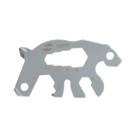 Stinger Мини-мультитул карманный Stinger, 55 x 35 мм, 5 функций, медведь, нержавеющая сталь, серебристый, в блистере