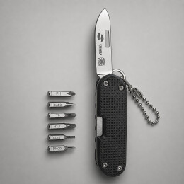 Stinger Нож перочинный Stinger, 73 мм, 8 функций, материал рукояти фиброволокно, нейлон (черный), в картонной коробке