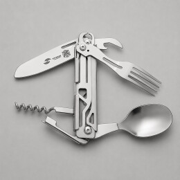 Stinger Нож перочинный Stinger, 110 мм, 6 функций, материал рукояти нержавеющая сталь (серебристый), в картонной коробке