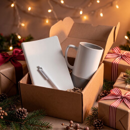 Happy gifts Набор подарочный ARTKITS: ежедневник, ручка, кружка с цветным дном, стружка, коробка