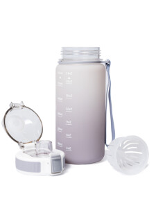  Бутылка для воды со шкалой объема "Сlaire", 650 мл, серая (серая)