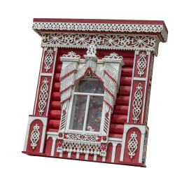  Сборная модель наличника Костромской области, "Berendey" (Бахромчатый) (бежевый)