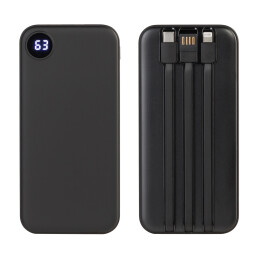 mid-oceangift Зарядное устройство "Форт" 10000 mAh с подсветкой логотипа, встроенными кабелями и цифровым индикатором заряда
