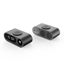 smart Настольные часы "Smart Hub" с bluetooth колонкой 5Вт, беспроводной (15W) зарядкой и подсветкой логотипа