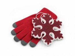 Happy gifts Набор подарочный СНЕЖИНКА: шапка, варежки и снежинка на елку 