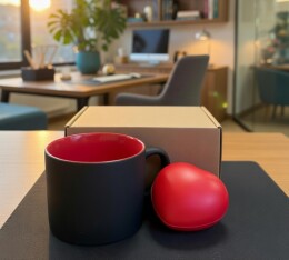 Happy gifts Набор подарочный С ЛЮБОВЬЮ!: кружка и сердце-антистресс в подарочной коробке 