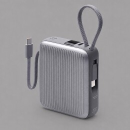 Deppa Внешний АКБ NRG Turbo Cable 10000 mAh, 22,5Вт, графит, Deppa