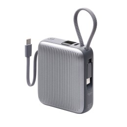 Deppa Внешний АКБ NRG Turbo Cable 10000 mAh, 22,5Вт, графит, Deppa