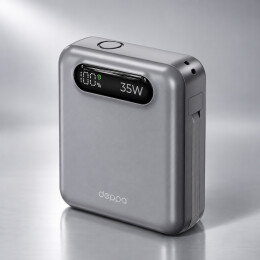 Deppa Внешний АКБ NRG Turbo Cable 10000 mAh, 35Вт, графит, Deppa