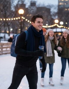 Happy gifts Набор подарочный НА КАТОК: рюкзак, шарф и термокружка 