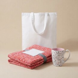 Happy gifts Набор подарочный МЕЛАНЖ: кружка, плед, сумка, бело-красный