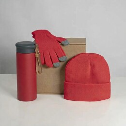 Happy gifts Набор подарочный GET WARM-2: перчатки, шапка, термос