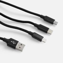 Uniscend Кабель Triple Charge в футляре ver.2, черный