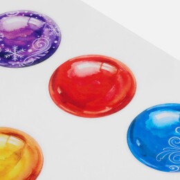 Разное Стикерпак UV-DTF Round, елочные шары