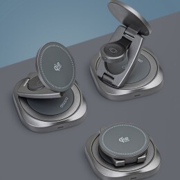 Deppa Беспроводная зарядная станция 3 в 1 QI2.2 Fold Power, Серая, Deppa