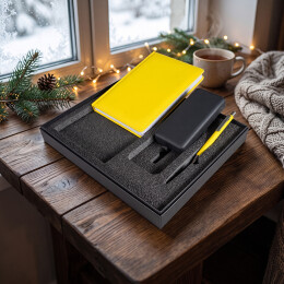 Happy gifts Набор подарочный ZAP 20: ежедневник, ручка и power bank в коробке с ложементом