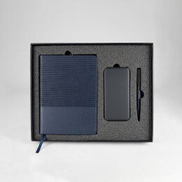 Happy gifts Набор подарочный RIFF: ежедневник, ручка и power bank в коробке с ложементом