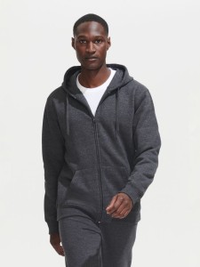 Sol's Толстовка мужская на молнии с капюшоном Seven Men, серый меланж