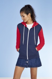 Sol's Толстовка на молнии Silver 280 темно-синяя с красным