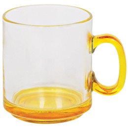Rusgifts Кружка "Joyful",прозрачная с желтым,300мл,стекло