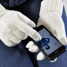 Happy gifts Перчатки сенсорные "Irish", белый_М, 100% акрил