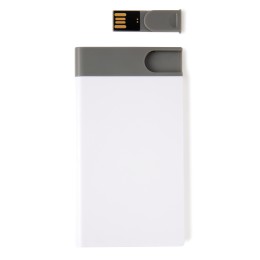 Разное Зарядное устройство с USB–флешкой на 8 ГБ, 2500 mAh, белый