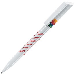 Lecce Pen GRIFFE ARCOBALENO, ручка шариковая, белый, разноцветные колечки, пластик