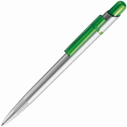 Lecce Pen MIR SAT, ручка шариковая, прозрачный зеленый/серебристый, пластик