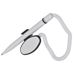 Lecce Pen FOX SAFETOUCH, ручка шариковая с держателем, черный/белый, антибактериальный пластик