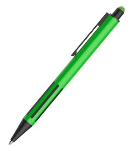 B1 IMPRESS TOUCH, ручка шариковая со стилусом, зеленый/черный, алюминий, пластик, прорезиненный грип