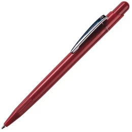 Lecce Pen MIR, ручка шариковая с серебристым клипом, бордо, пластик/металл