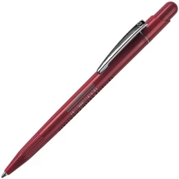Lecce Pen MIR, ручка шариковая с серебристым клипом, бордо, пластик/металл