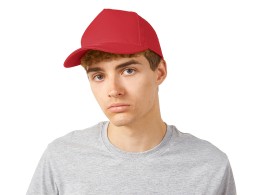 US Basic Бейсболка "New York" 5-ти панельная, красный