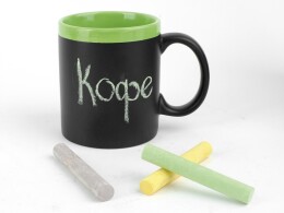 Noname Кружка с покрытием для рисования мелом «Да Винчи», черный/зеленый