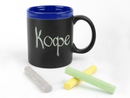 Noname Кружка с покрытием для рисования мелом «Да Винчи», черный/синий