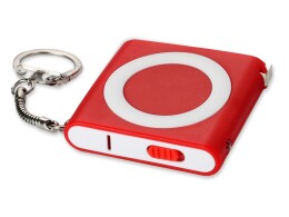 Noname Брелок-рулетка с фонариком, 1 м., красный/белый