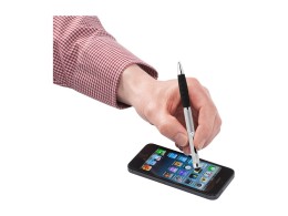 Noname Ручка-стилус шариковая "Ziggy" синие чернила, серебристый/черный