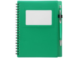 Noname Блокнот "Контакт" с ручкой, зеленый