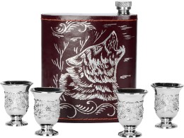 Noname Набор «Подарочный», бордовый/серебристый