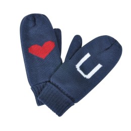Happy gifts Варежки "LOVE YOU", синий, М, акрил/флис внутри, шеврон