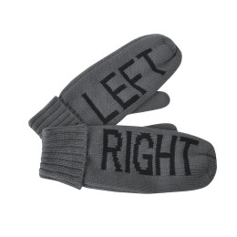 Happy gifts Варежки "LEFT&amp;RIGHT", серый, L, акрил/флис внутри, шеврон