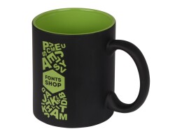 Noname Кружка с покрытием для гравировки «Subcolor BLK», черный/зеленое яблоко